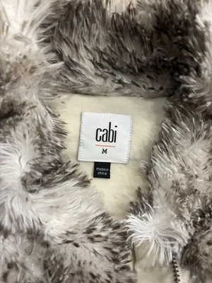 CAbi женщин осина искусственного меха жилет коричневый кремовый повседневный полный молнии размер M - Изображение 1 из 3