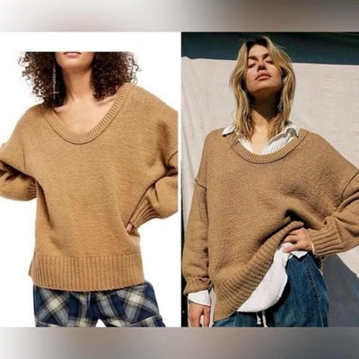 Suéter para mujer FREE PEOPLE mediano grueso tejido holgado preppy boho otoño de gran tamaño Foto 1 de 4