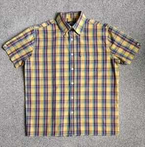 Men's Trojan Checked Shirt -M- Button Down-Pleat-Skinhead-Ska- Mustard Yellow - Picture 1 of 6