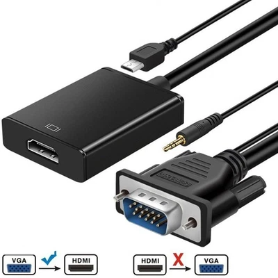 VGA auf HDMI Kabel Konverter USB Audio Video HD 1080P HDTV PS4 Monitor Adapter - Bild 1 von 4