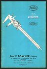 Fred V Fowler Company Auburndale Mass Catalog 466 Precision Measuring Instrument
