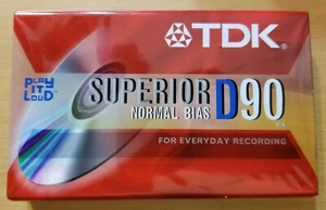 Lotto di 7 nastri a cassetta TDK D90 vuoti IEC I/Type I Superior Normal Bias NUOVI - Foto 1 di 3