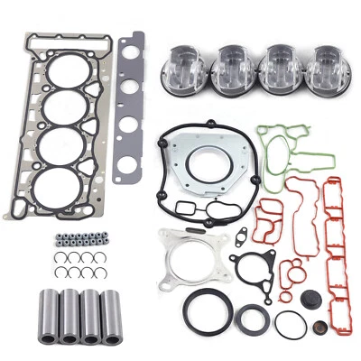 Juego de pistones y anillos de reconstrucción de revisión del motor para Audi TT A3 A4 VW Tiguan Passat Jetta Foto 1 de 4