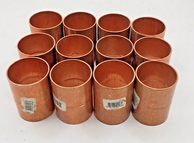 1-1/2" inch Copper Solder Coupling with Stop Sweat CxC *Lot of (12)* - Image 1 of 3