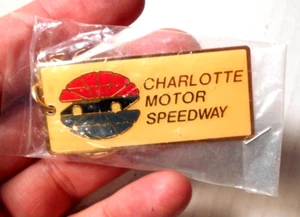 Vintage Brass Charlotte Motor Speedway Racing  Metal Keychain New Unused - Picture 1 of 3