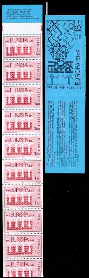 Sweden Scott #1486a MNH BKLT Europa 1984 Bridge CV$10+ 423820 - Image 1 of 1