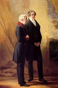 Ölgemälde - Arthur Wellesley, 1. Herzog von Wellington mit Sir Robert Peel Art - Bild 1 von 1