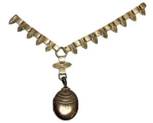 An Early Victorian Strrling Silver Locket & Part Chain. - Picture 1 of 6