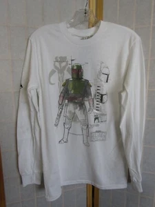 NWT Star Wars Boba Concepts White Long Sleeve Cotton T-Shirt Men's Size S - Picture 1 of 5