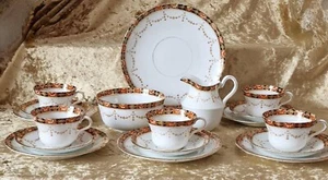 18-teiliges antikes Royal Albert Crown China TCW Imari Muster Teeservice für 5, um 1920 - Bild 1 von 5