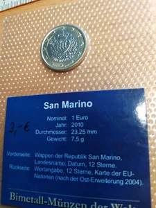 San Marino 1 Euro, 2010, Wappen der Republik in Folie - Bild 1 von 1