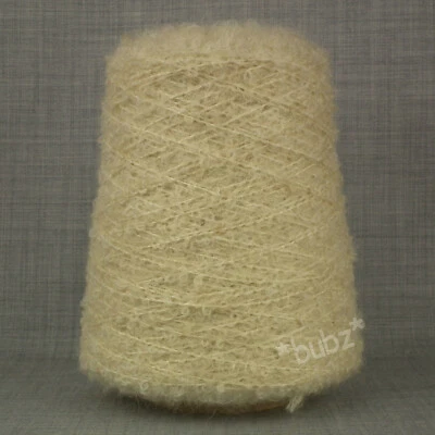 SOFT MOHAIR LOOP YARN IVORY 400g CONE POODLE DOUBLE KNITTING DK WOOL ECRU CREAM - Image 1 of 3