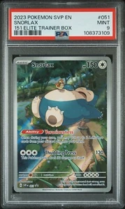 2023 POKEMON SVP EN-SV BLACK STAR PROMO 151 ELITE TRAINER BOX #051 SNORLAX PSA 9 - Picture 1 of 2