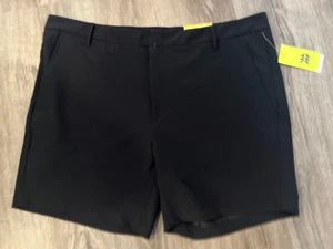 Pantalones cortos de golf All in Motion para hombre elásticos UPF 50+ mecha de humedad 7", negros talla 40 - Imagen 1 de 15