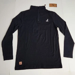 Nuevo con etiquetas Pullover Kangol Lebron Para Hombres Pequeño 1/4 Cremallera Manga Larga Negro NUEVO K9136  - Imagen 1 de 8