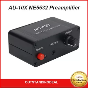 AU-10X NE5532 Preamplifier Volume Control For Headphones Speakers Cellphones SZ - Picture 1 of 8