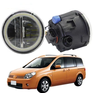 LED Fog Light + Angel Eye Rings Daytime Running Lights Fit For Nissan Lafesta - Imagen 1 de 11