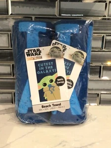 X2 Star Wars Two towels Baby Yoda Beach Towel Mandalorian Sunset 62 x 32 - Picture 1 of 2