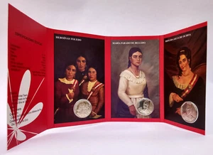 PERU BICENTENARY , WOMAN IN THE PROCESS OF INDEPENDENCE COINS ON CARD - Picture 1 of 5