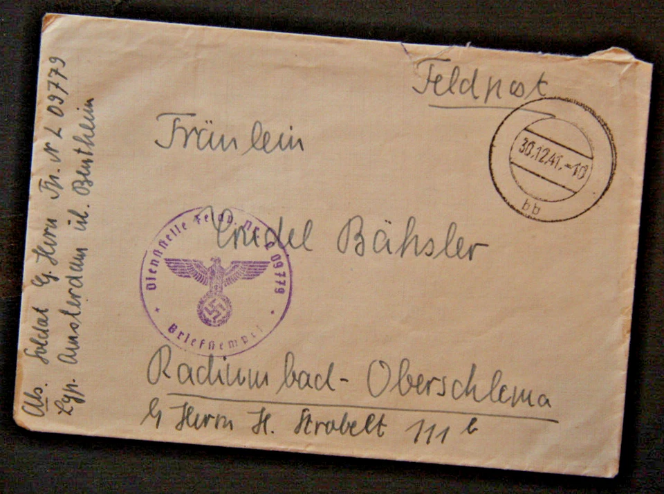 DR Feldpost II. WK Brief stummer Stempel Oberschlema Flieger Ausbildung (96-29) - Bild 1 von 1