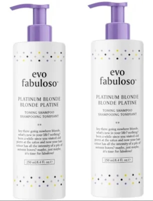 2x Evo Fabuloso Champú Tonificante Rubio Platino 250 ml GENUINO EVO FABULOSO STOCK Foto 1 de 4