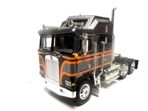 DCP / FIRST GEAR 1/64 SCALE KENWORTH K-100 AERO CAB, BLACK & GRAY - Picture 1 of 6