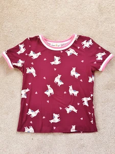 Lama sehr weiche dehnbare Moroon Farbe süße T-Shirts Größe 14/16 - Bild 1 von 4