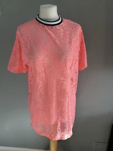 ASOS Women's Pink Lace Sheer Blouse Size 6 - Picture 1 of 5