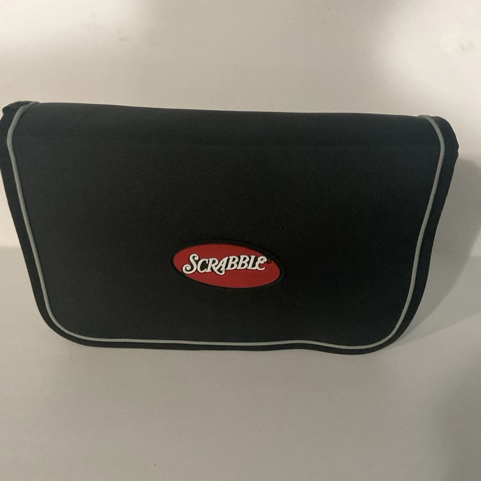 SCRABBLE DELUXE TRAVEL EDITION Board Game Family Road Trip Black Zipper Case - Image 1 of 4
