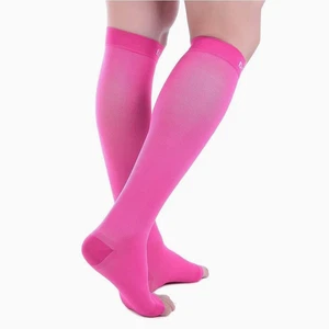 1 Paar Doc Miller Open Toe Kompressionsstrümpfe 15-20 mmHg Erholung Krampfadern PINK - Bild 1 von 3
