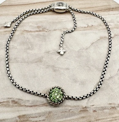 Редкий подлинный David Yurman из чистого серебра Chatelaine празиолит Боло браслет - Изображение 1 из 4