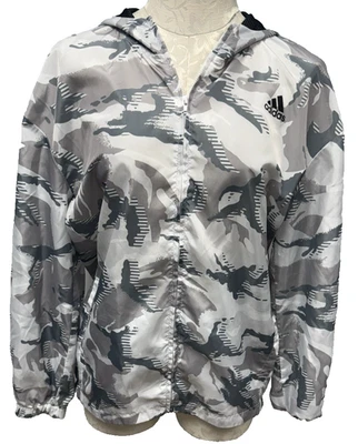 Chaqueta cortavientos Adidas camuflaje nieve ligera para mujer grande Foto 1 de 4