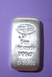 5 oz Italpreziosi Italian Silver Cast Bar .999 Fine with Serial # ZK66802 - Picture 1 of 2