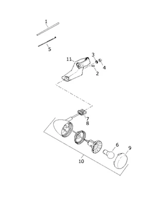 Хромированный передний поворотник в сборе для Harley Davidson Sportster 14-20 от оригинального производителя 67800396 - Изображение 1 из 4