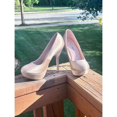 Steve Madden Partyy-R Tacones Plataforma Estrás Embellecidos Champagne Talla 8 Foto 1 de 4