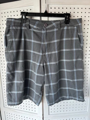 Men's 36 Rip Curl Plaid Casual Everyday Shorts Gray Blue The Ripper Walkshort - Image 1 of 4