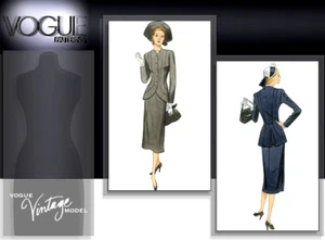 Chaqueta Retro Circa 1947 Falda Patrón Costura U-Pick Talla 6-22 Vogue 1019 Nueva Fuera de Stock - Imagen 1 de 3