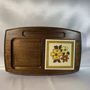 Tagliere formaggio fiori vintage legno giallo arancio made in Japan - Foto 1 di 12