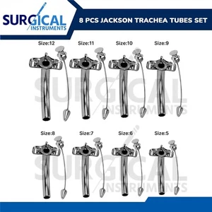 Set 8 pz tubi chirurgici Jackson trachea taglia 5,6,7,8,9,10,11,12 grado tedesco - Foto 1 di 8
