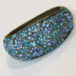IMPRESIONANTE Pulsera de Bisagra de Estrás GLAM Arrastre de Pista PESADO - Imagen 1 de 10