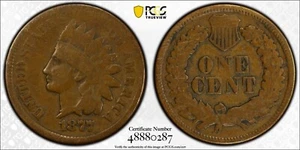Centavo cabeza india 1877 Pcgs Vg-8 - Imagen 1 de 7