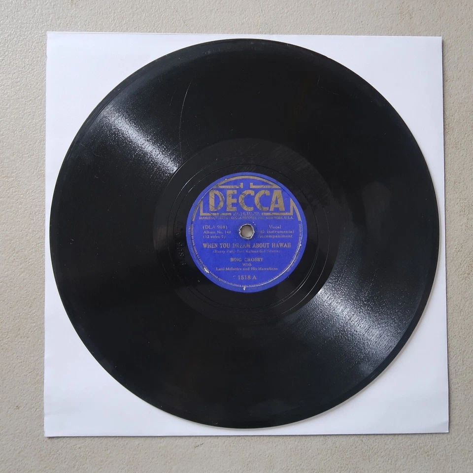 BING CROSBY WHEN YOU DREAM ABOUT HAWAII/SAIL ALONG SILV'RY MOON DECCA 78 F-57 - Image 1 of 2