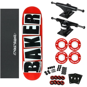 Baker Skateboard Complete Logo Red/Black 8.475" with 83A Soft Wheels - Picture 1 of 4
