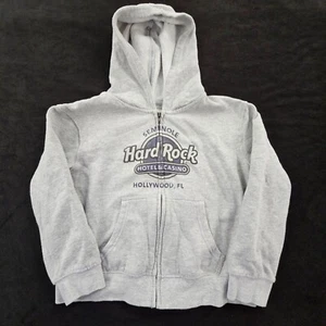 Hard Rock Hotel Casino Hollywood FL Gray Full Zip Hooded Sweatshirt Kids L - Picture 1 of 7