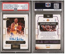Kareem Abdul Jabbar 2009  Classics Significant Signatures Gold 5/50 PSA 10/10