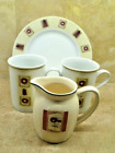Bone China Mugs Tea Coffee Set Gerbera Flower Fern Cream Milk Jug + Side Plate