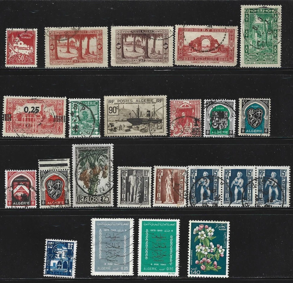 ALGERIE - Lot varié de 23 timbres oblitérés de 1930 et 1978 - Photo 1/2