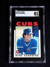 RYNE SANDBERG 1986 TOPPS TIFFANY #690 SGC 8 NEAR MINT TO MINT BASEBALL CARD HOF