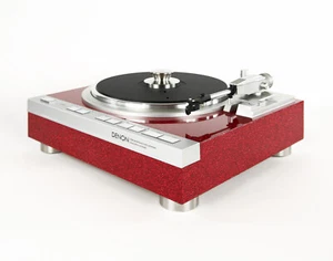 Restauré Denon DP-47F Tourne-Disque Machine À Scintillement Rouge High Gloss - Photo 1/11