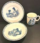 Vintage Alfred Meakin Childs 3 Piece China Set Blue Stamped England